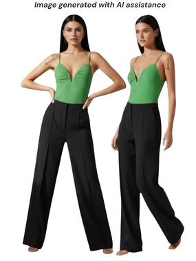 COS size 2 black lyocell wide leg pant